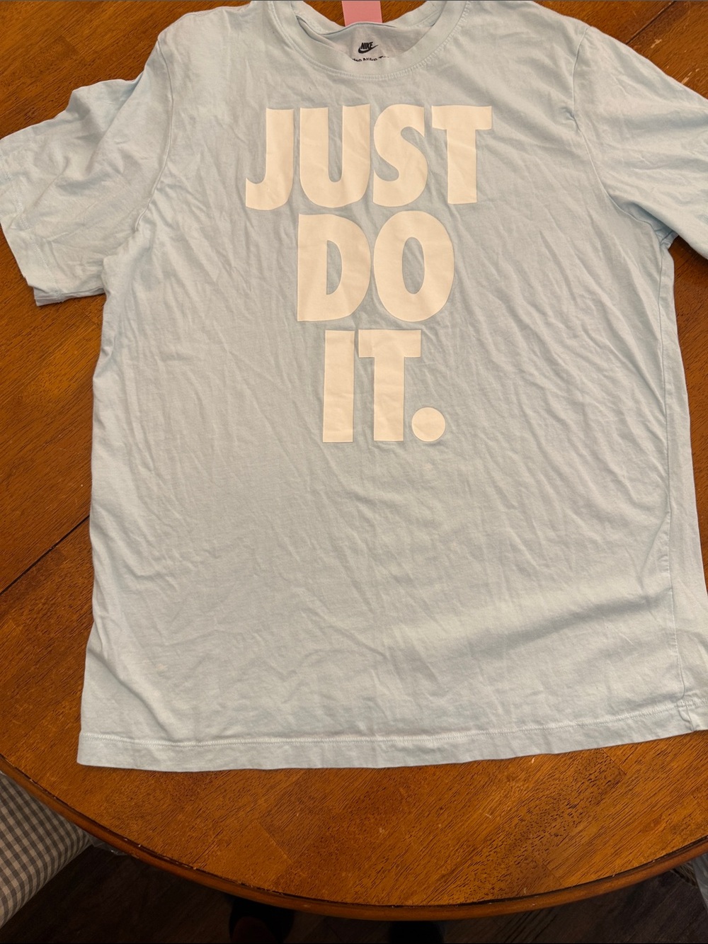 Nike Mens Light Blue Tee with Bold White JUST DO IT. Print XL